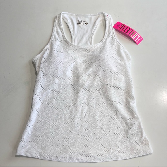 NWT Lilly Pulitzer Luxletic Corrine Skort Asana Tank White Floral Eyelet XS - Picture 4 of 9